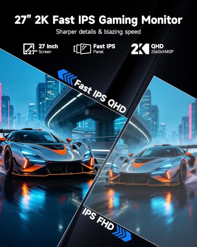 Image of KTC 27 Inch 240Hz Gaming Monitor 2K, QHD Monitor 275Hz Fast IPS, H27E6S | 1440P Computer Vertical Monitors, Built-in Speakers, HDR 400, Adaptive Sync, HDMI DP, Tilt Swivel Pivot Height Adjust, White
