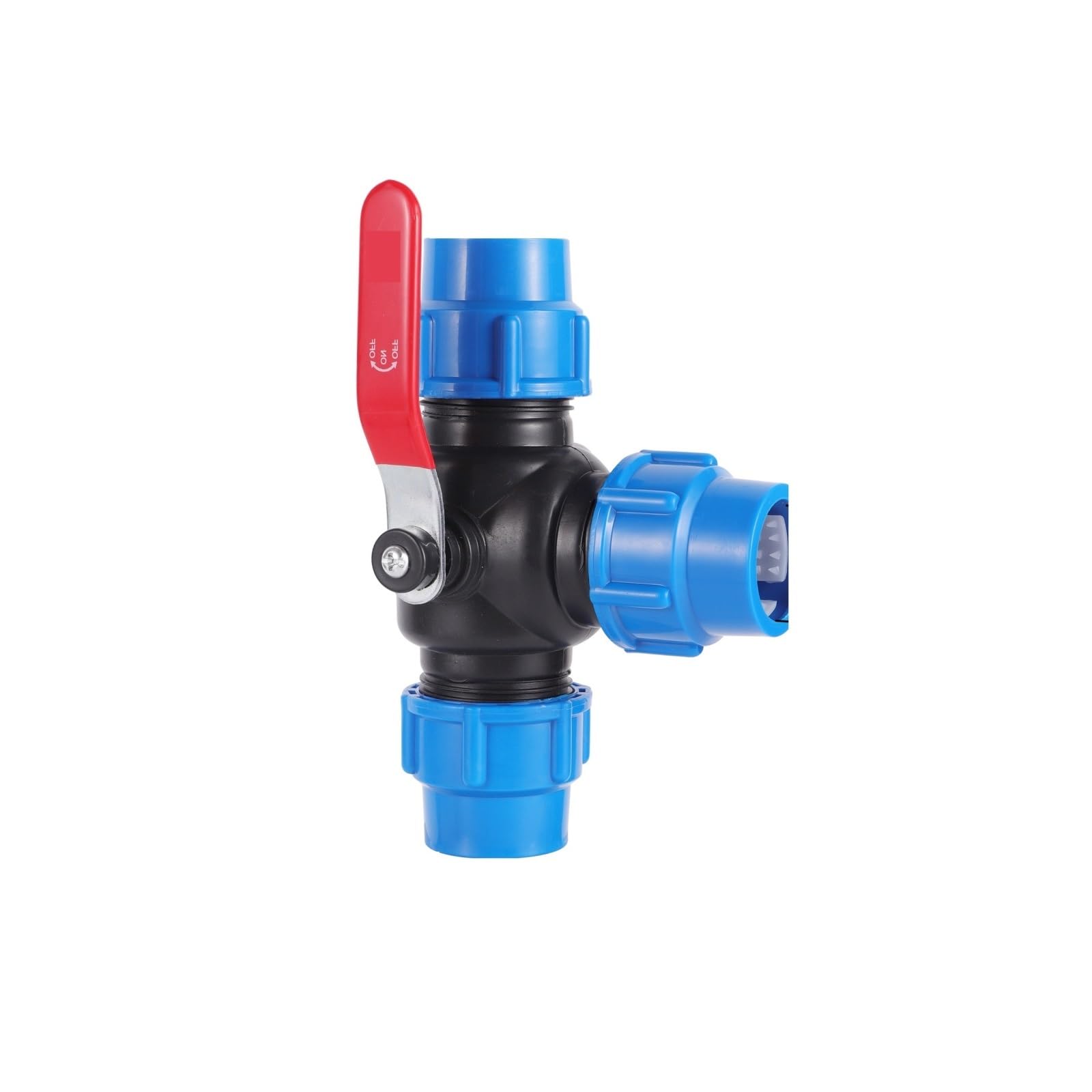 Sdoppiatore dell'acqua per rubinetto in PVC PE da 50 mm, connettore rapido in plastica per irrigazione da giardino, raccordi per tubi dell'acqua agricola, valvola a T in metallo per un'irrigazione