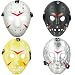 TIHOOD 4PCS Costume Jason Mask Cosplay Halloween Masquerade Party Horror Mask Christmas for Men and Adults (Black,White,Yellow,Grey)