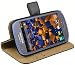Produktbild mumbi Echt Leder Bookstyle Case kompatibel mit Samsung Galaxy S3 mini Hülle Leder Tasche Case Wallet, schwarz