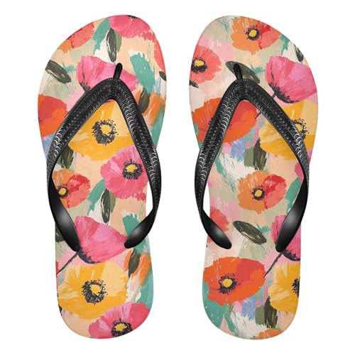 Floral Flower Flip Flop Beach Summer Casual Sandal for Women & Men Shower Shoes 20861603