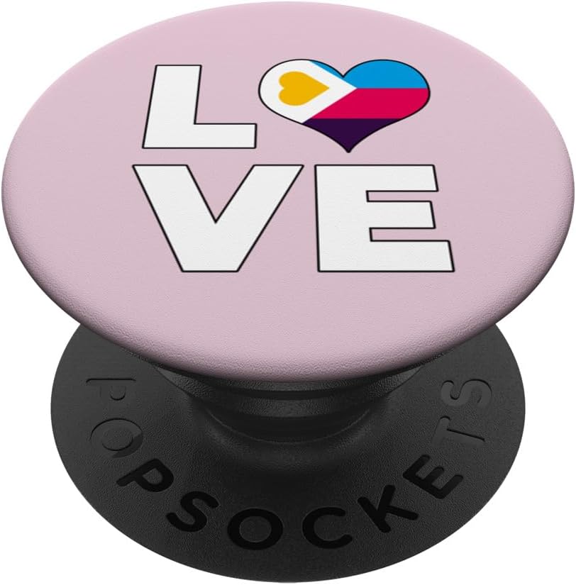 Polyamory Flag Love Heart Polyamorous PopSockets PopWallet for MagSafe