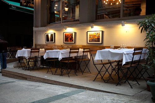 Mobel Designhaus French Café Bistro Folding Side Chair, Jet Black Frame, European Chestnut Wood Slats With Walnut Stain (Pack Of 2) #TOP7