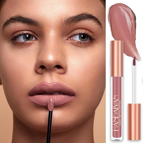 Nude Lip Liner and Lipstick Set, Lip Gloss Matte Long Lasting Pink Non-Sticky Waterproof Lip Stain Pencil Makeup - Image 4