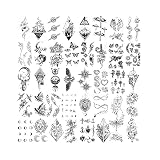 40 Sheets Moon Stars Animales Flowers Fake Tattoos Waterproof Temporary Tattoos Tiny Tattoos Sticker