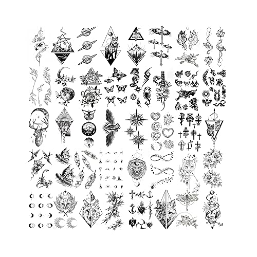 40 Sheets Moon Stars Animales Flowers Fake Tattoos Waterproof Temporary Tattoos Tiny Tattoos Sticker For Men And Women #TOP4