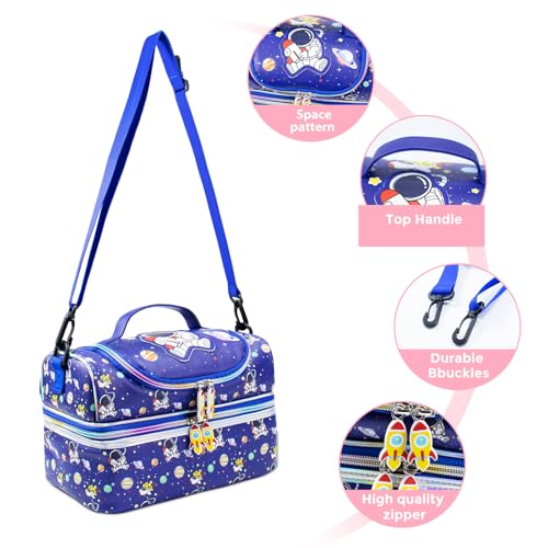 RLGPBON Lunch Bag Kids,Boys Lunch Box,Space Lunch Bag Toddler Teen Boys,School Daycare Cute Travel bags — view 5