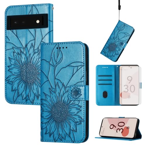 Étui de téléphone pour Google Pixel 6 floral avec support pour vidéo