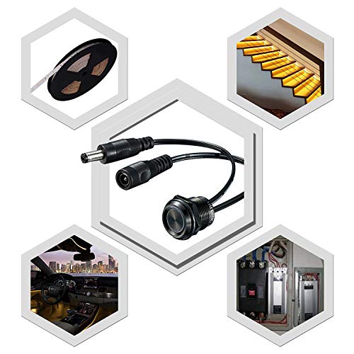 Onsinn 12V 24V Touch Dimmer Switch Blue Led For 16Mm 3/5'' Mounting Hole Lighting Control (16Mm Segmented, Black, 1) #TOP4