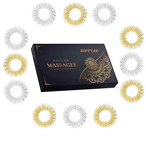 ROPPYAR 12 Pcs Acupressure Rings Massage Ring-Chinese Medicine
