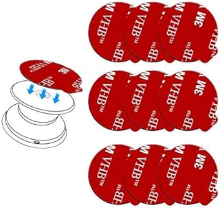 9 Pack Sticky Adhesive Replacement for Socket Mount Base, pop-tech VHB 3M Sticker Pads for Phone Collapsible Grip & Stand Back - 9pcs 35mm Double Sided Tapes & 4pcs Alcohol Prep Pads