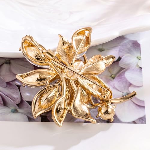Image of Flower-shaped Elegant Brooch Pins for Women Wedding Broach