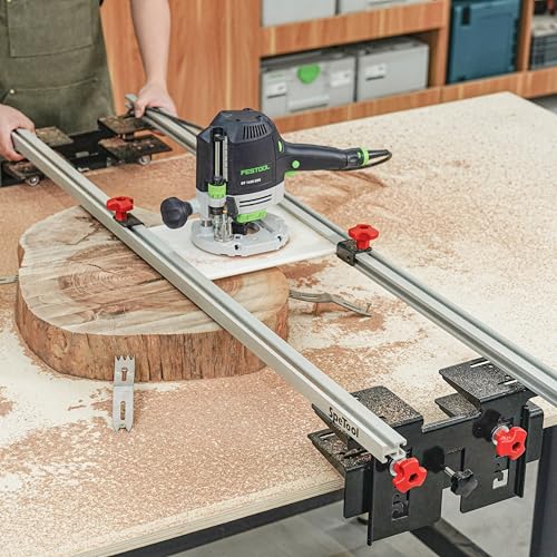 SpeTool Planfräsvorrichtung Planfräsen Vorrichtung Oberfräse Router Sled 3 Achsen Verstellbar Führungsschiene Oberfräse Planfräser für Holz von Holzplattenabflachung