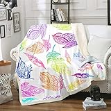 Kuscheldecke 80x150 BläTter, 3D BläTter Wolldecke Warme Fleecedecke Flauschige Decke, für Tagesdecke Blanket Sofadecke Kinder Baby, für Bett Sofa