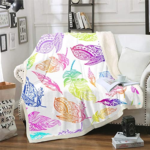 Kuscheldecke 80x150 BläTter, 3D BläTter Wolldecke Warme Fleecedecke Flauschige Decke, für Tagesdecke Blanket Sofadecke Kinder Baby, für Bett Sofa