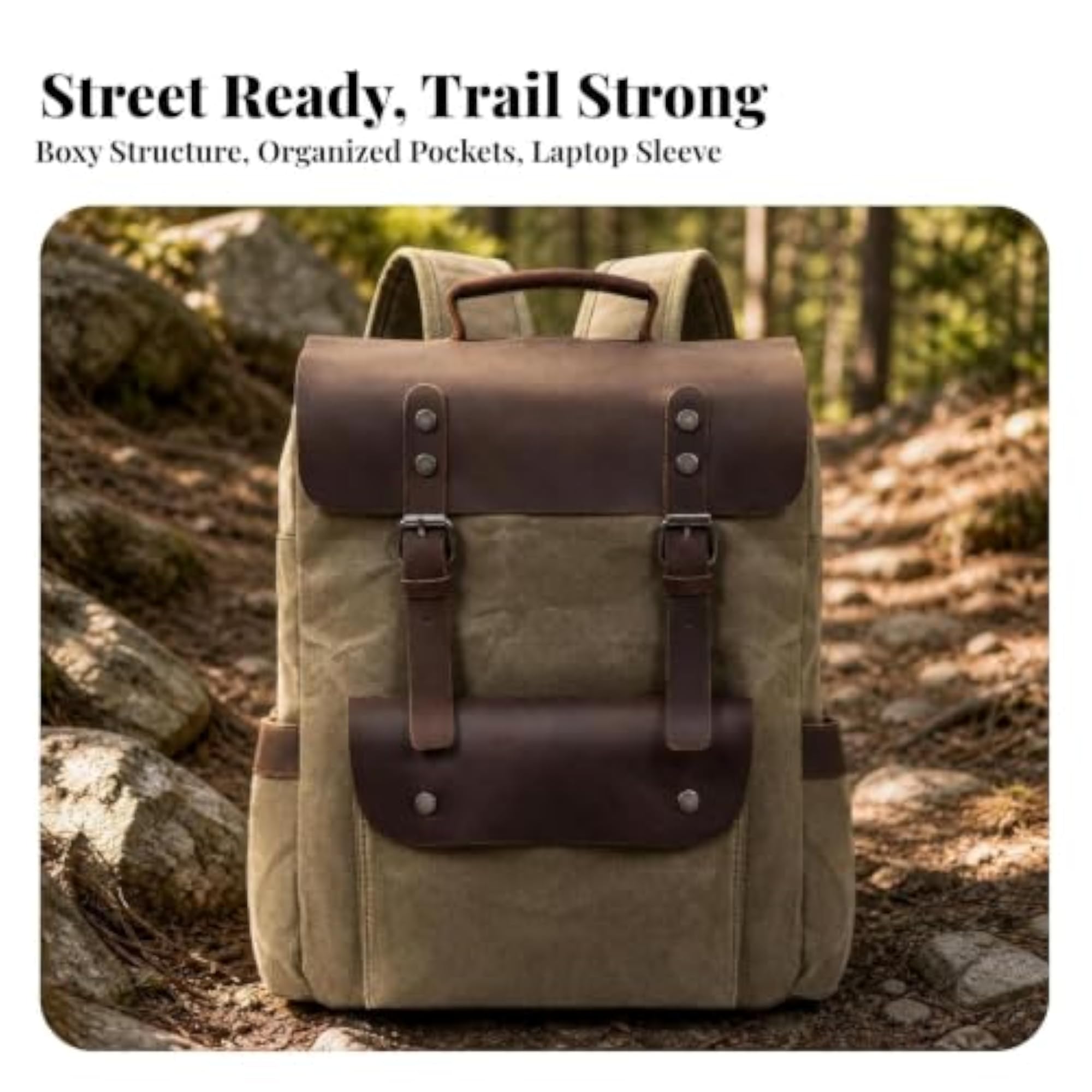 Oil-Waxed Travel Backpack, Shock-Resistant
