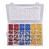 EL-SKY Wire Terminal Crimp Connectors, 480 Pcs 12-Size Assorted Mixed Assorted Lug Kit,Electrical Crimp Connectors Spade Ring Butt Set with Premium Case