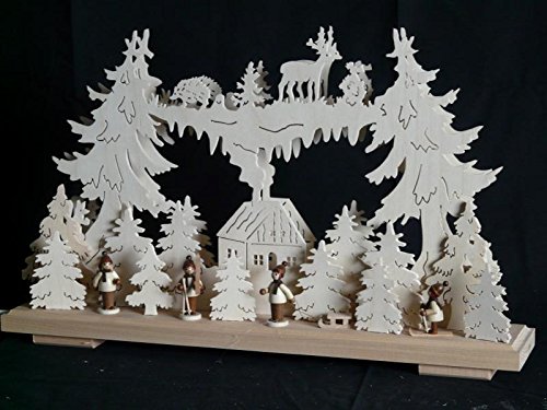 Arche lumineuse en bois Rudolphs Schatzkiste décor de Noël artisanal