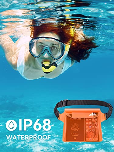 Image of HEETA 2 /3 /4 Pack Waterproof Pouch with Waist Strap, Screen Touchable Dry Bag with Adjustable Belt for Phone Valuables for Kayaking, Swimming, Snorkeling, Boating, Fishing, Surfing & Beach