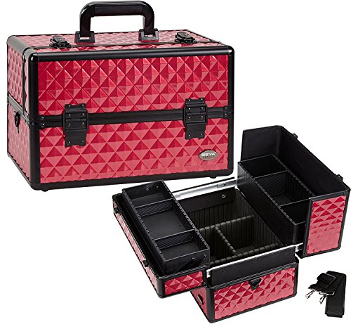 Seya Professional Makeup Case w/ 3 Trays - Hot Pink Diamond