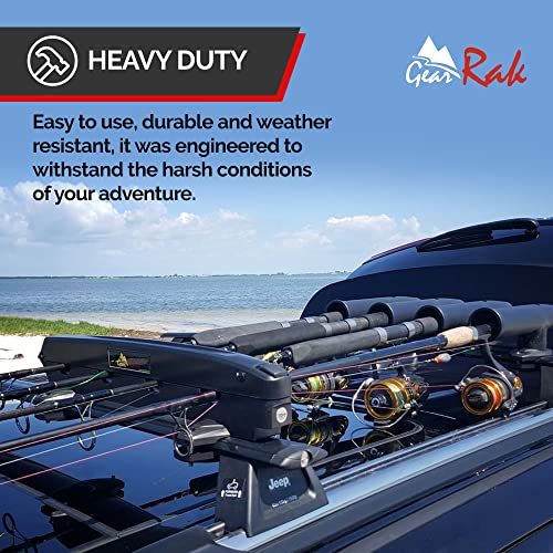GEAR RAK Low Profile Fishing Rod Transportation System for Car & SUV roof Racks