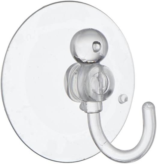 Bulk Hardware BH01993 Gancio a Ventosa di Plastica, in Tondino, Trasparente, 45 mm, Trasparente, Set di 6