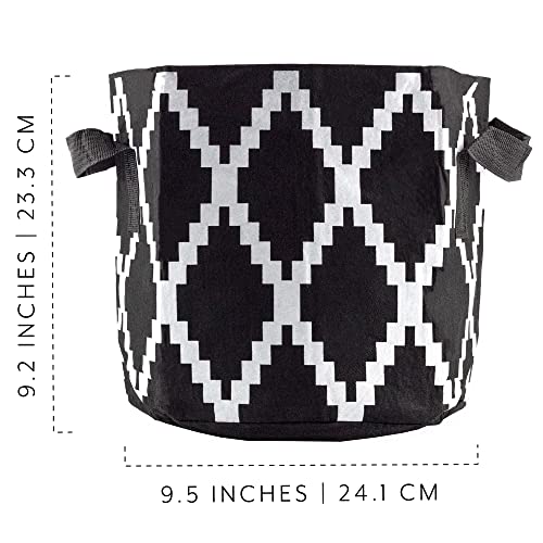 Darware 3 Gallon Grow Bags (Set Of 4, Black & White Boho); Fabric Planter Bags In Geometric Ethnic Design #TOP7
