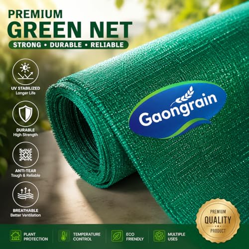 Image of Multipurpose Shade Net /Green Net - 90% Sunblock (10 ft x 10 ft) | UV Stabilized & Heavy Duty | Ideal for Terrace, Lawn, Balcony & Greenhouse - Beige Color (1, Green, 10ft x 10ft)