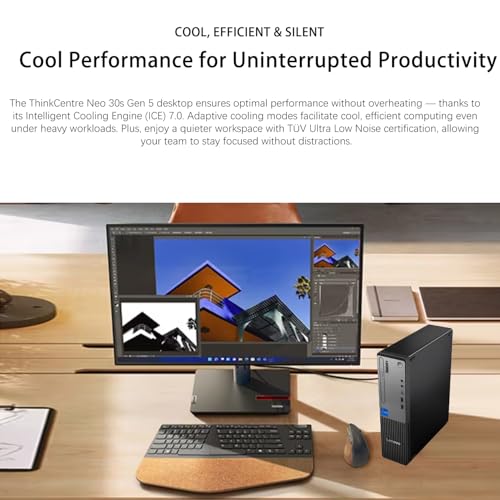Image of Lenovo ThinkCentre Small Form Factor Business Desktop, 13th Gen Intel Core i7-13620H, 16GB DDR5, 1TB SSD, HDMI, VGA, Wi-Fi, Wired KB & Mouse, Windows 11 Pro, Bundle with Adata 64GB USB Flash Drive