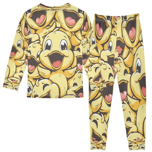 senya Pajama Sets Long Sleeve Top and Pants Sleepwear Yellow Ducks for 2-8 Years Old2