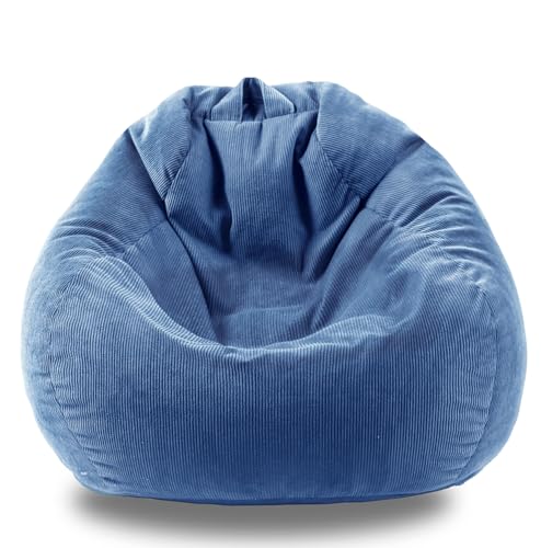 Image of 4FT Memory Foam Bean Bag Chairs for Adults Women Men Teen Sofa Comfoy Chair Large Beans Bags Sofa Blue 4FT