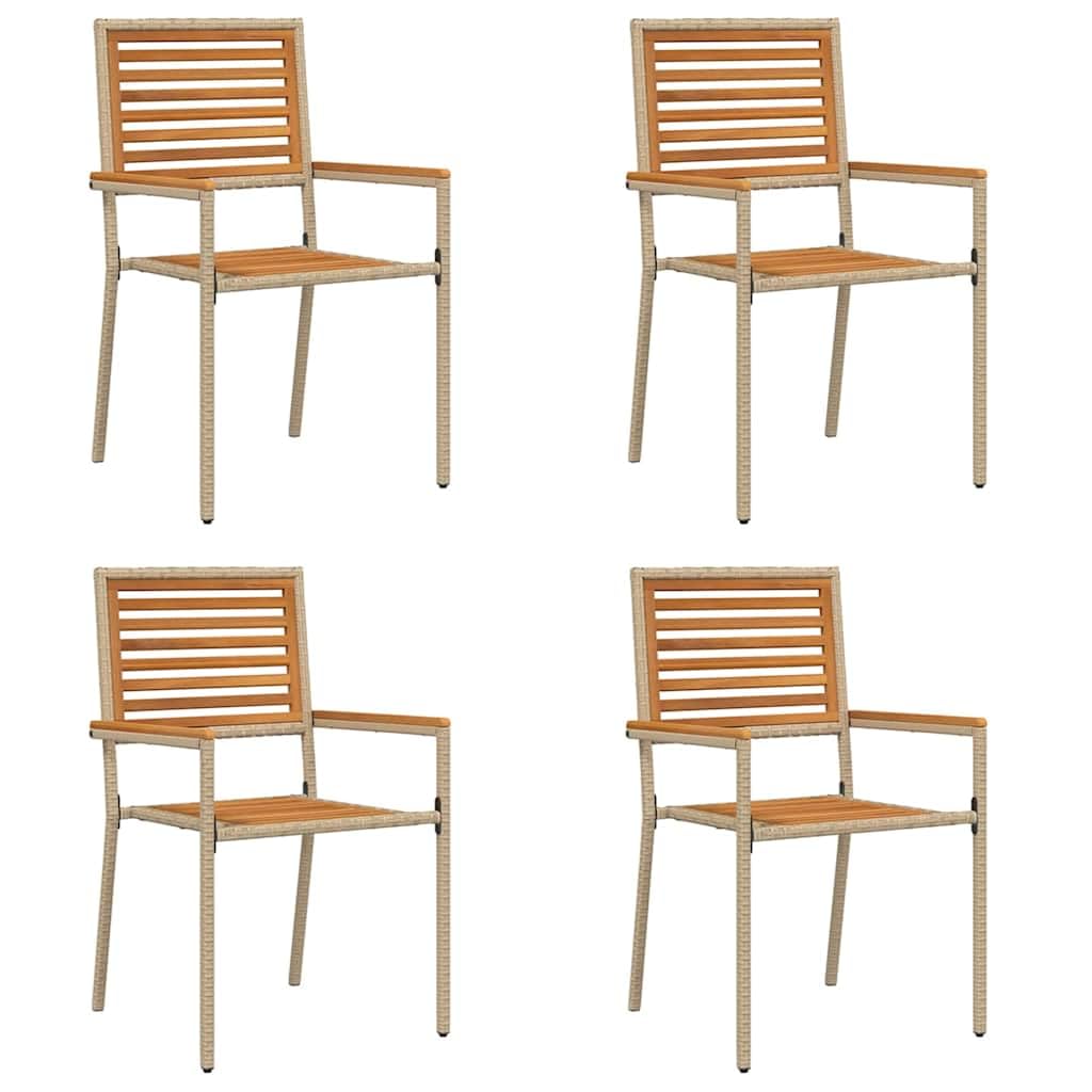 Chaises empilables de jardin en résine tressée pour repas conviviaux sur la terrasse