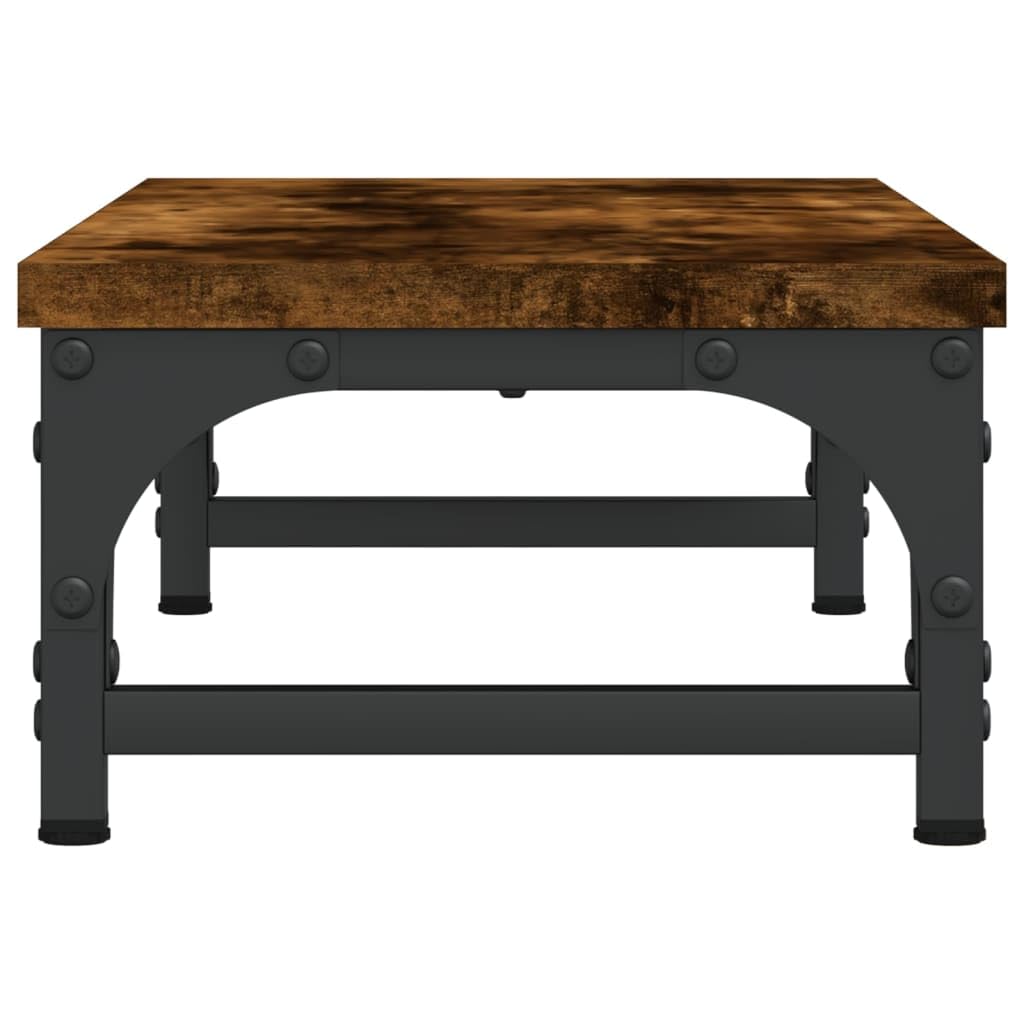 Supporto per monitor in rovere affumicato, in legno e metallo, 55 x 23 x 14 cm, regolabile in altezza con gambe regolabili, ergonomico per home office, ufficio, gaming, posto di lavoro