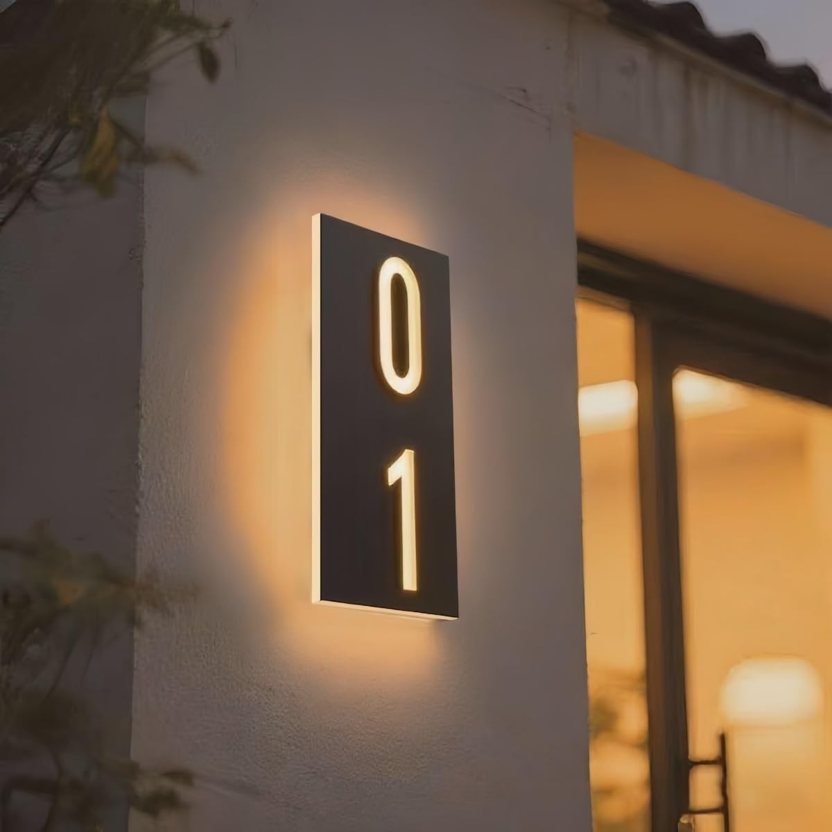 HDLOVDE Insegna LED Retroilluminata Moderna Personalizzata Per La Casa, Targa Con Numero Civico Inciso Con Struttura In Acrilico 3D, Design Illuminato Per Case Moderne, Facile Installazione