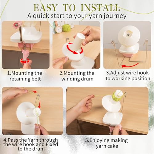 Image of SPEENSUN Yarn Winder, 3.5 OZ Easy-to-Install and Efficiently Yarn Ball Winder, 250 Stitch Markers /6 Plastic Sewing Needles /2 Crochet Rings with Storage Box, Best for Crochet and Knitting Lover