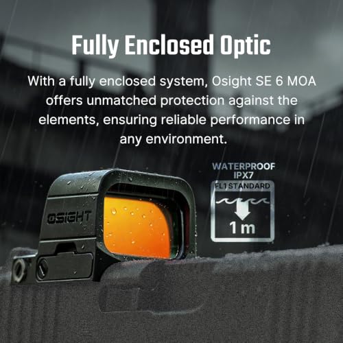 Image of OSIGHT SE Enclosed Micro Red Dot Sight, 2 MOA Dot & 32 MOA Circle or 6 MOA Dot, Red & Green Reticle Options, RMSc /K Footprint Compatible, Compact Reflex Sight for Concealed Carry
