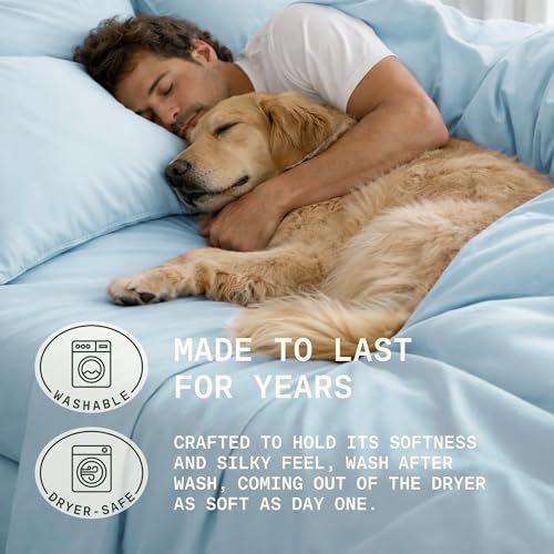 Image of TRUE BAMBOO Sheets Set California King Size - Silky Soft Luxe 4 Piece Bed Sheets with Breathable & Moisture-Wicking Fabric - 16 inch Deep Pocket with Corner Straps