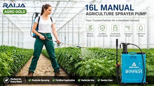 Image of Agro Gold 16L Manual Sprayer Pump Hand Operated Agriculture Spray Machine for Pesticide Fertilizer Herbicide Garden Use Durable Tank with Back Support Farming Spray Pump