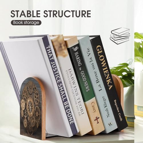 Sujetalibros resistente Steampunk Gears para evitar la caída de libros 8