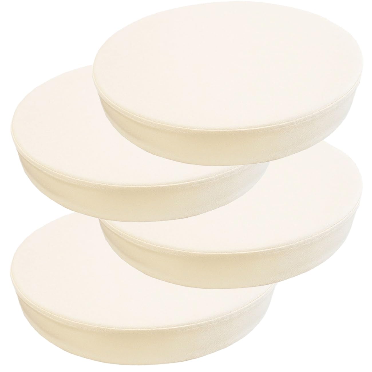 SDNAM Patio Waterproof Chair Seat Pad Comfortable Memory Foam Pad Round Outdoor Slip Chair Seat Cushion Thickened Leather Replacement Pad for Patio Furniture Home Garden(G6,4pcs 45X45X5cm)