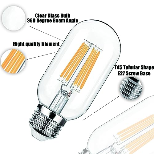 ZFQ Edison Bulb 6W E27 Filament, Warm White 2700K, 60W Incandescent Replacement - Image 4