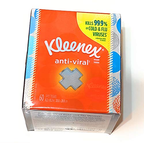 Kleenex Anti-Viral Facial Tissues, 1 Cube Box, 60 Tissues
