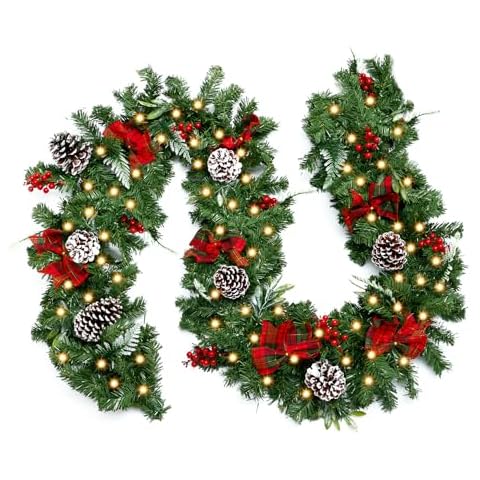 CEWOR 9ft LED Christmas Garland Cover