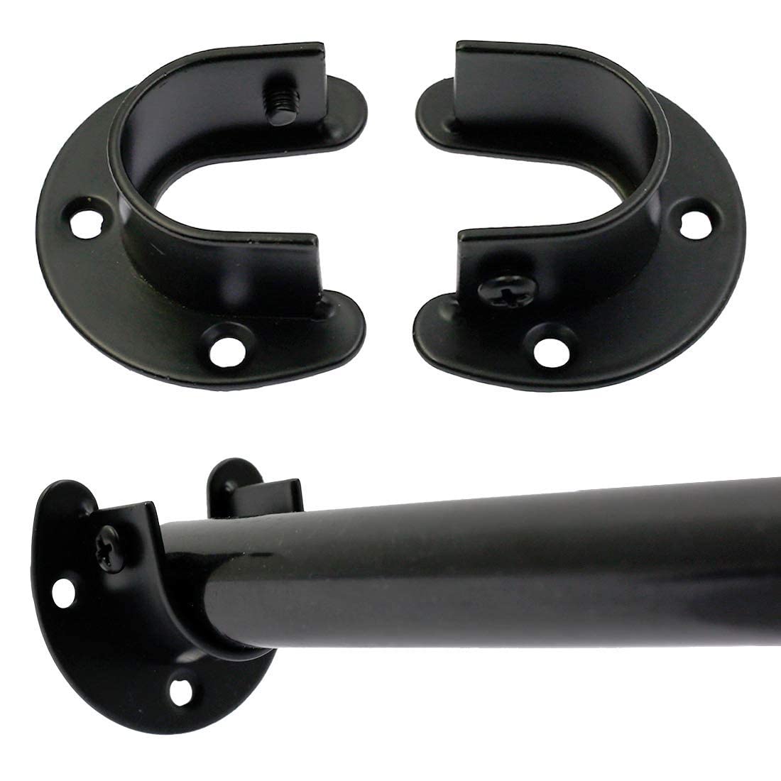 Lot De 4 Supports D'extrémité De Tringle De Placard En Acier Inoxydable Pour Rideau De Douche Penderie Murale 90774049