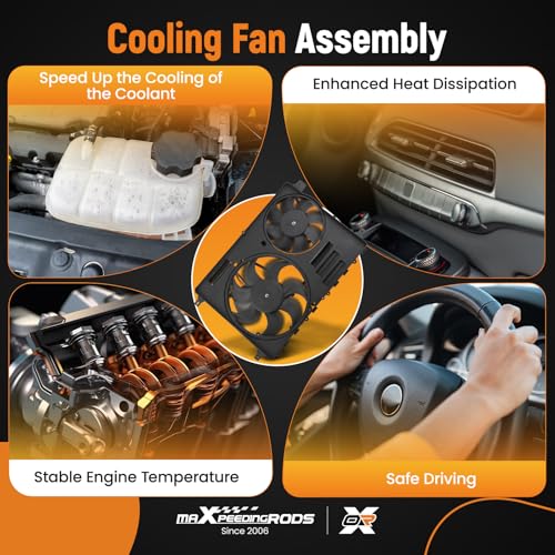 Image of maXpeedingrods New Cooling Fan Motor Assembly for Land Rover Discovery Sport 2015-2017, for Land Rover LR2 2013-2015, for Land Rover Range Rover Evoque 2012-2017, LR045248 LR024292 LR094390