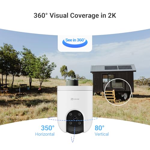 Image of EZVIZ CS-H8C PoE 3MP 2K Pan-Tilt Smart Home Camera | Full Color Night Vision up to 30 m | AI Human Detection & Auto-Tracking | Two-Way Audio | Supports MicroSD & Cloud Storage | Weatherproof Design