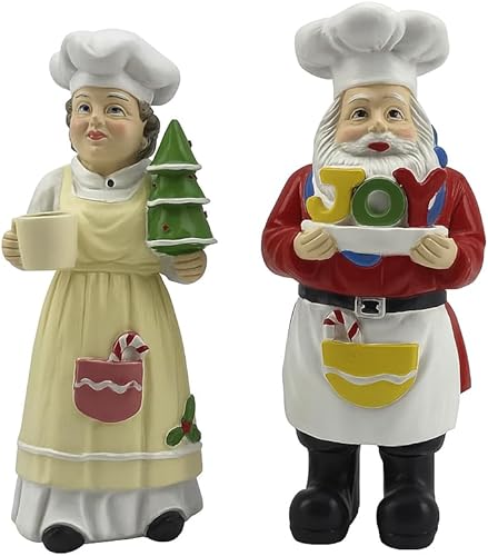 iStatue Figura de resina navideña (chef blanco)