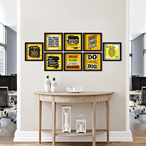 Image of PAPER PLANE DESIGN Motivational Quotes Wall Framed Poster, Office Decor, Inpirational Frame with Quotes.Set of 8 (10 Inch x 10 Inch) (MDF POSTERS)