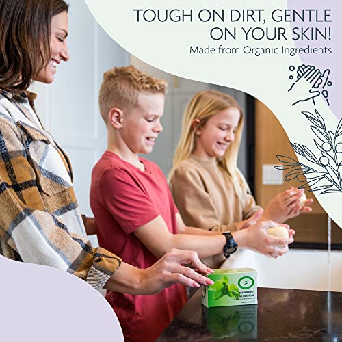 Carolina Castile Soap Vegan Peppermint Castile Bar Soap – 6 Bars Of Natural Soap For Men, Women, And Kids – Gentle, Hydrating Castile Soap Bars With Organic Cocoa Butter And Olive Oil, 5 Oz. Each #TOP1