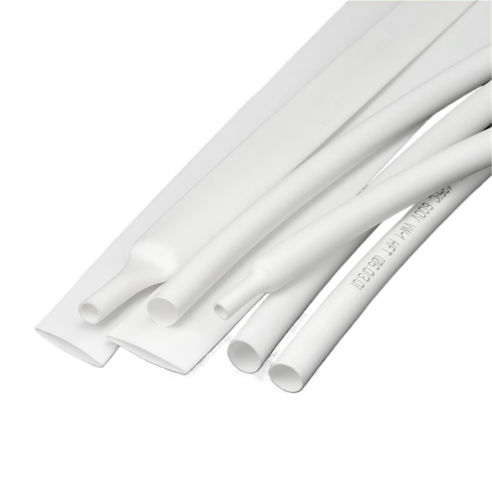Tubo termorretráctil blanco, diámetro 0,6-80 mm, aislamiento eléctrico, relación 2:1, conectores de cable, funda protectora.(70MM_2 METERS)